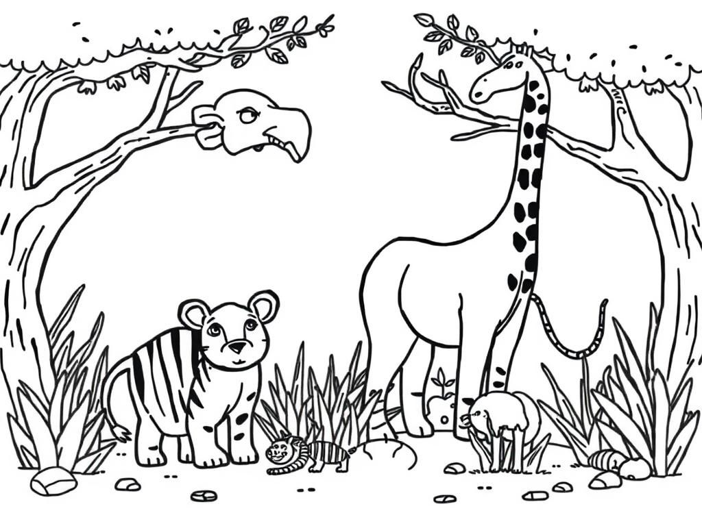Wild Animals Coloring Page