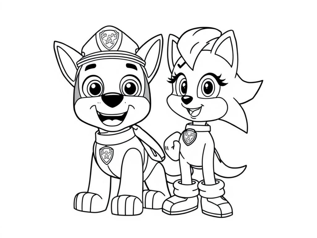Paw Patrol Duo Coloring Page