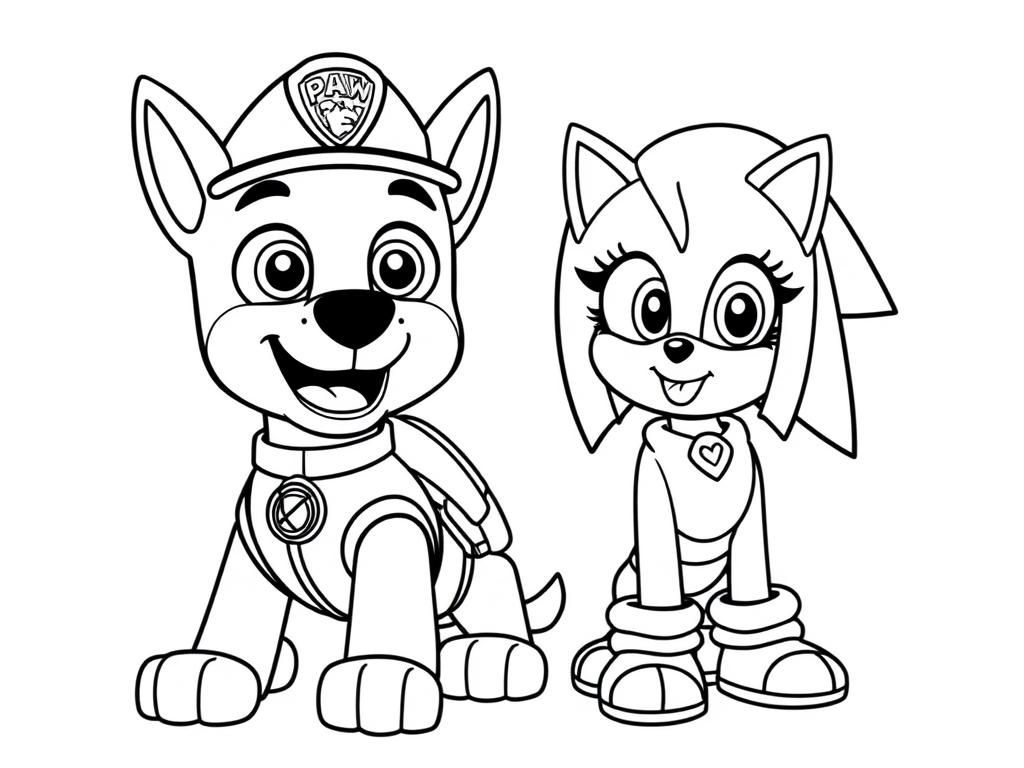 Paw Patrol Friends Coloring Page