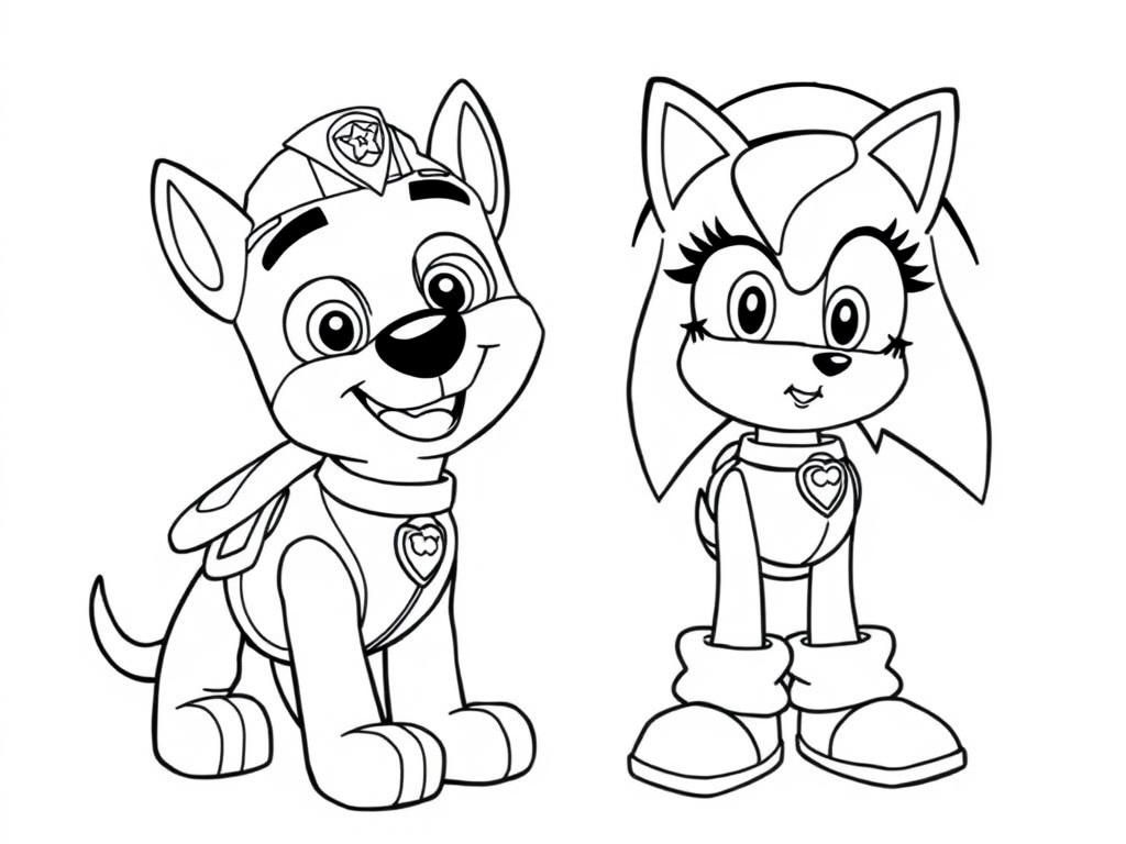 PAW Patrol Friends Coloring Page